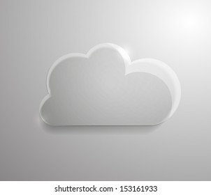 Vector cloud glass board. Place your text there