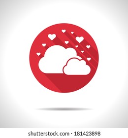 Vector cloud hearts icon. Eps10