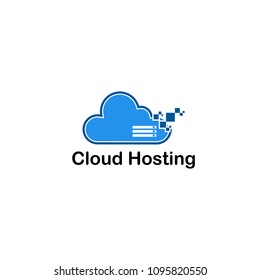 vector cloud hosting logo data technology concept. cloud logo. hosting logo. vector illustration