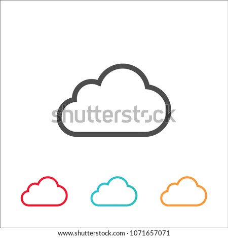 Vector cloud icon colorful flat line 