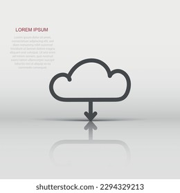 Vector cloud icon in flat style. Cloud sign illustration pictogram. Swarm business concept.