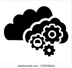 Vector cloud icon with image inside tools sign, sign for cloud technology.