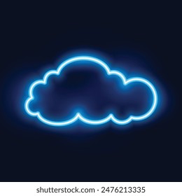 Vector Cloud Icon Neon Style