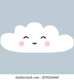 Vector cloud icon with smiling face