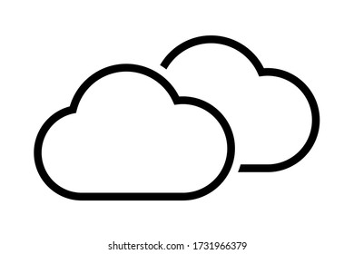 Vector cloud iconon white background. 