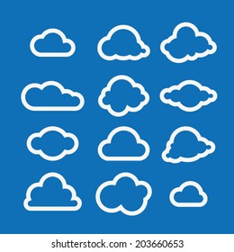 Vector cloud icons set