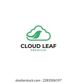 Vector cloud leaf logo design concept illustration idea