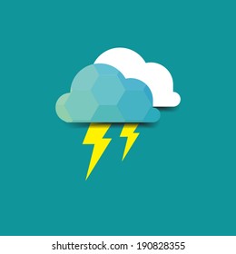Vector Cloud Lightning Bolt