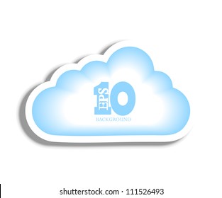 Vector cloud on bleu background. Eps10