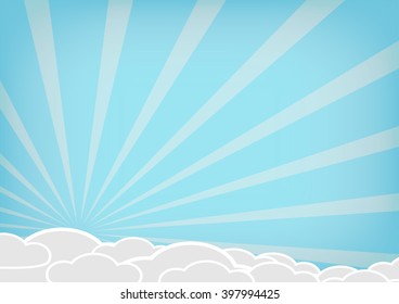 Vector cloud on blue background