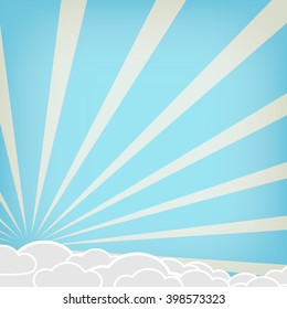Vector cloud on blue background