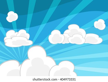 Vector cloud on blue background