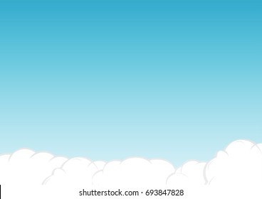 Vector cloud on blue background