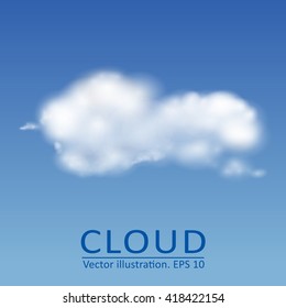 Vector cloud on a clear blue sky. Vector collection 1.
