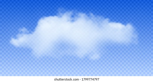 Vector cloud on a transparent background, realistic vector drawing. Gradient mesh, EPS10.