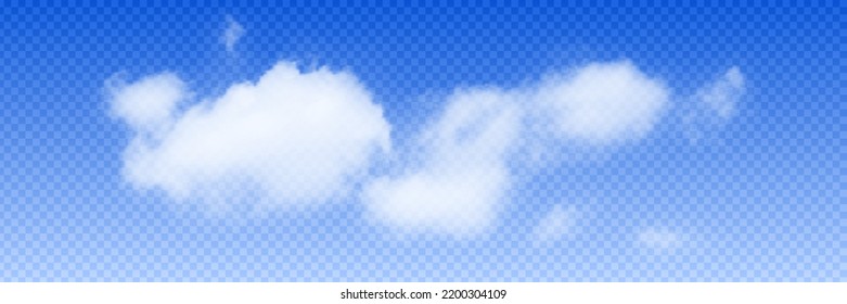 Vector cloud on a transparent background, realistic vector drawing