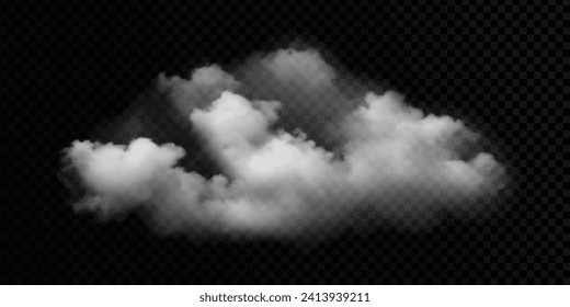 Vector cloud on a transparent background, smoke. Gradient mesh.