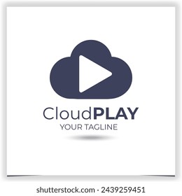 Vector cloud player online logo design template