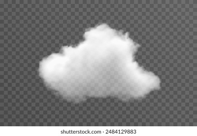 Vector cloud png. Realistic cloud, smoke or fog on an isolated transparent background.