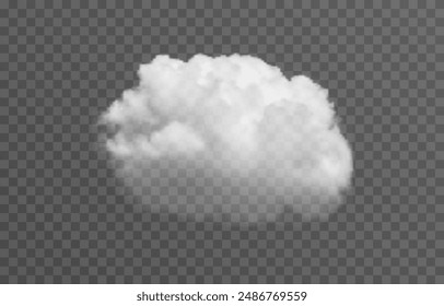 Vector cloud png. Realistic cloud, smoke or fog on an isolated transparent background.