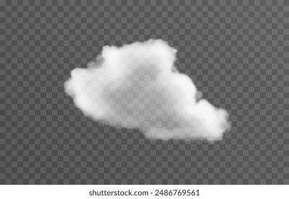 Vector cloud png. Realistic cloud, smoke or fog on an isolated transparent background.