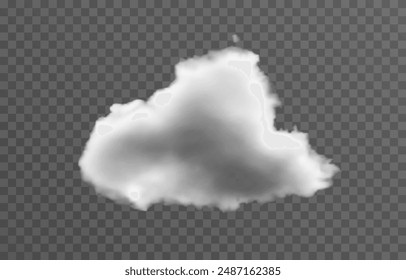 Vector cloud png. Realistic cloud, smoke or fog on an isolated transparent background.