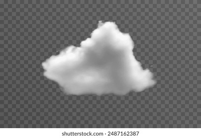 Vector cloud png. Realistic cloud, smoke or fog on an isolated transparent background.