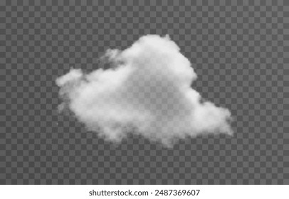 Vector cloud png. Realistic cloud, smoke or fog on an isolated transparent background.