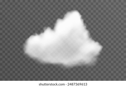 Vektorgrafik Wolke PNG. Realistische Wolke, Rauch oder Nebel auf einem isolierten transparenten Hintergrund.