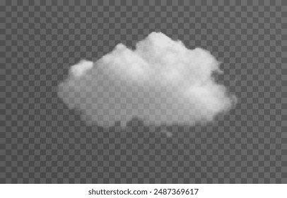 nube de Vector png. Nube realista, humo o niebla sobre un fondo transparente aislado.