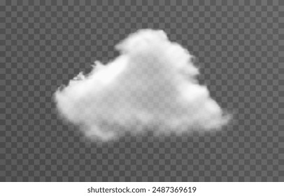 Vector cloud png. Realistic cloud, smoke or fog on an isolated transparent background.