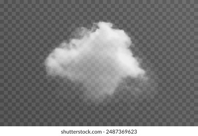 nube de Vector png. Nube realista, humo o niebla sobre un fondo transparente aislado.