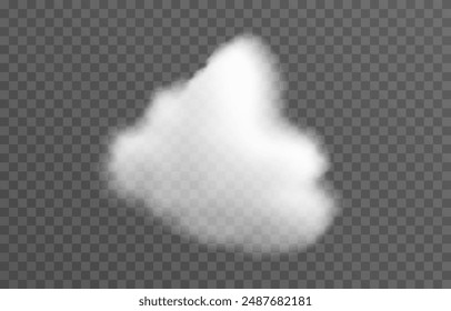 nube de Vector png. Nube realista, humo o niebla sobre un fondo transparente aislado.
