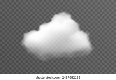 nube de Vector png. Nube realista, humo o niebla sobre un fondo transparente aislado.