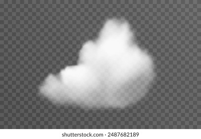 Vektorgrafik Wolke PNG. Realistische Wolke, Rauch oder Nebel auf einem isolierten transparenten Hintergrund.