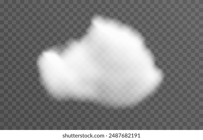 nube de Vector png. Nube realista, humo o niebla sobre un fondo transparente aislado.