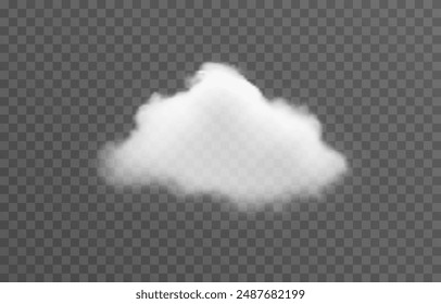 nube de Vector png. Nube realista, humo o niebla sobre un fondo transparente aislado.