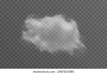 Vektorgrafik Wolke PNG. Realistische Wolke, Rauch oder Nebel auf einem isolierten transparenten Hintergrund.