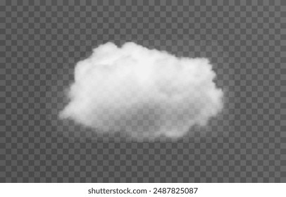 nube de Vector png. Nube realista, humo o niebla sobre un fondo transparente aislado.