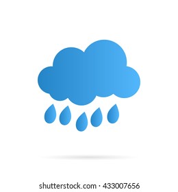 Vector Cloud and Rain Icon over white