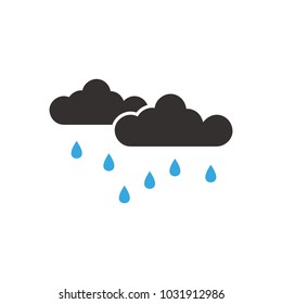 Vector cloud, rainy weather forecast icon