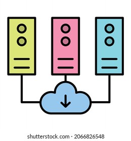 Vector Cloud Recovery Filled Outline Icon Design
