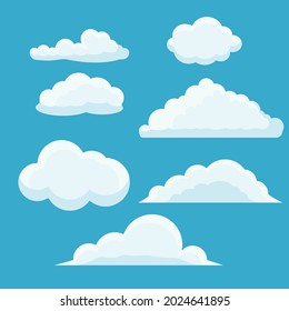 vector cloud set collection isolated design, cloud icon