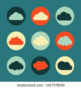 Vector cloud set icon,sign,symbol,pictogram isolated on a background in flat style