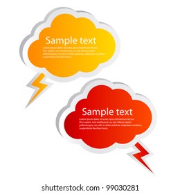 Vector cloud shaped speech bubbles
