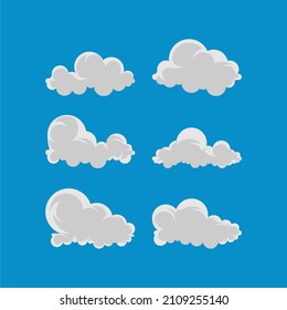 vector cloud shapes illustration, various types and shapes of clouds