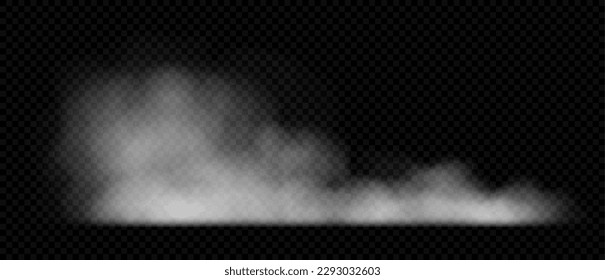 Vector cloud of smoke or fog. Fog or smoke isolated on transparent background.