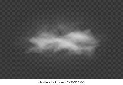 Vector cloud of smoke or fog. Fog or cloud on an isolated transparent background. Smoke, fog, cloud png.