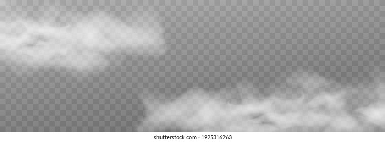 Vector Cloud Of Smoke Or Fog. Fog Or Cloud On An Isolated Transparent Background. Smoke, Fog, Cloud Png.