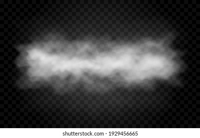 Vector cloud of smoke or fog. Fog or cloud on an isolated transparent background. Smoke, fog, cloud png.